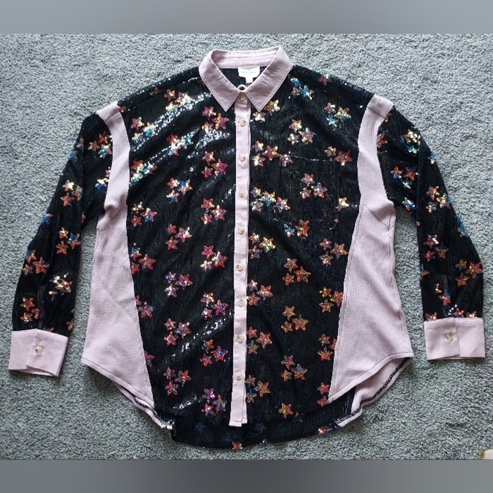 1.4.3. Story by Line Up Black and Pink Floral Shirt